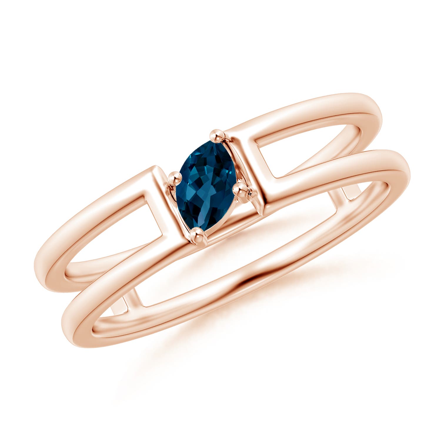 AAAA - London Blue Topaz / 0.17 CT / 14 KT Rose Gold