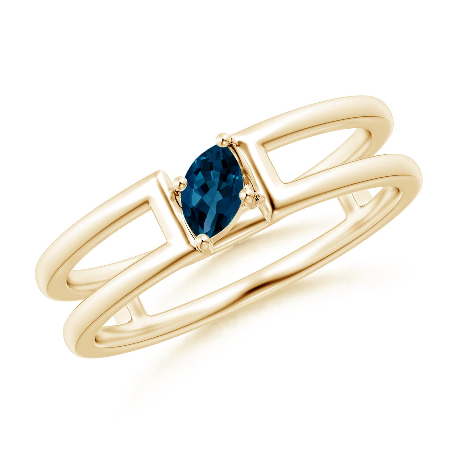 AAAA - London Blue Topaz / 0.17 CT / 14 KT Yellow Gold