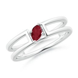 Solitaire Platinum Ruby Rings