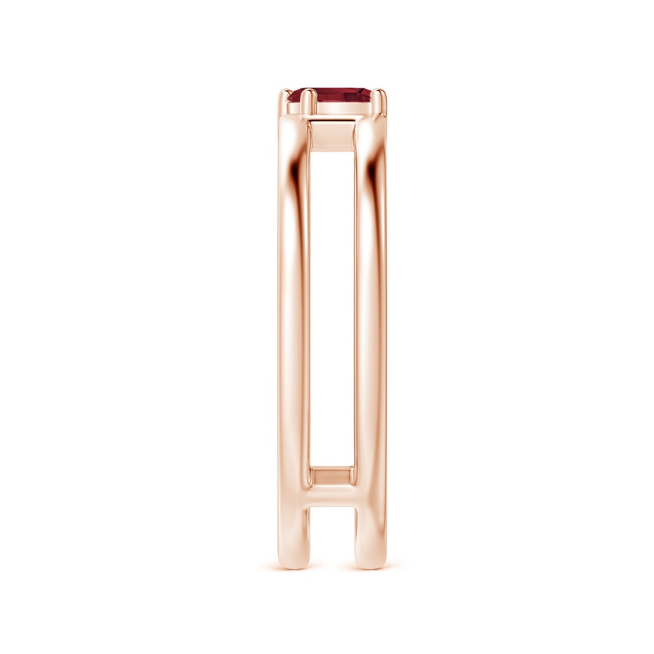 5x2.5mm A Tilted Marquise Ruby Solitaire Parallel Split Shank Ring in Rose Gold side-2