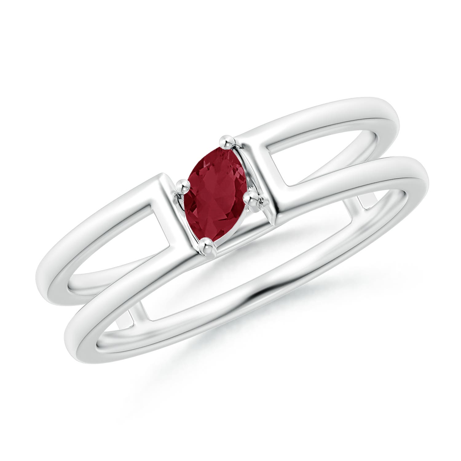 A - Ruby / 0.18 CT / 14 KT White Gold