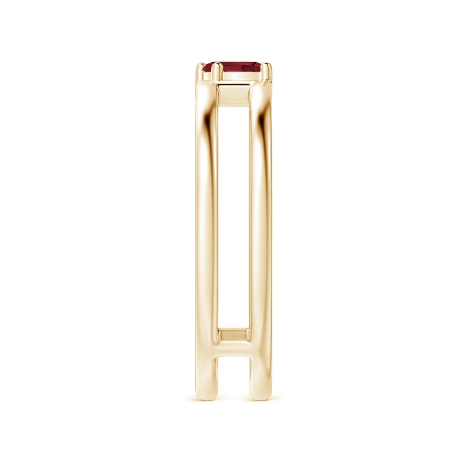 5x2.5mm A Tilted Marquise Ruby Solitaire Parallel Split Shank Ring in Yellow Gold side-2