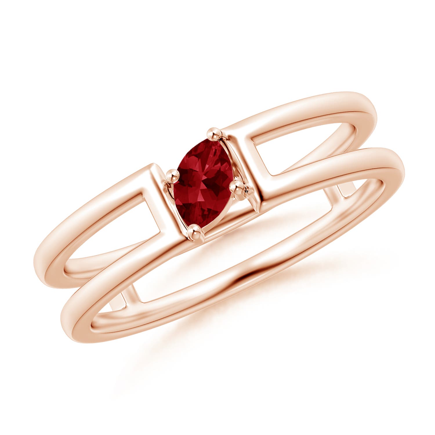 AAAA - Ruby / 0.18 CT / 14 KT Rose Gold