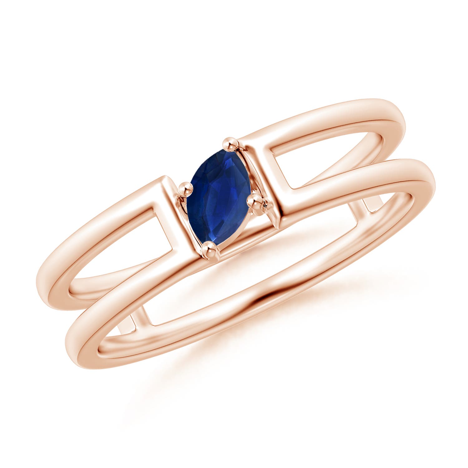 AA - Blue Sapphire / 0.2 CT / 14 KT Rose Gold