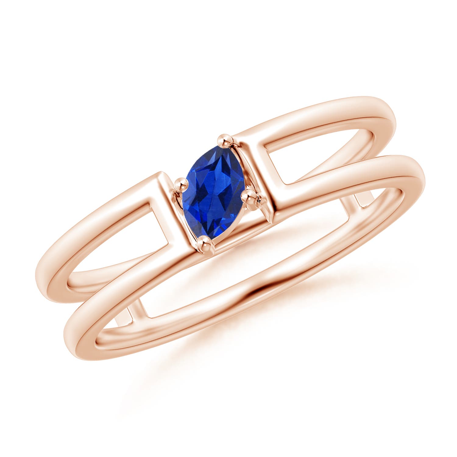 AAA - Blue Sapphire / 0.2 CT / 14 KT Rose Gold