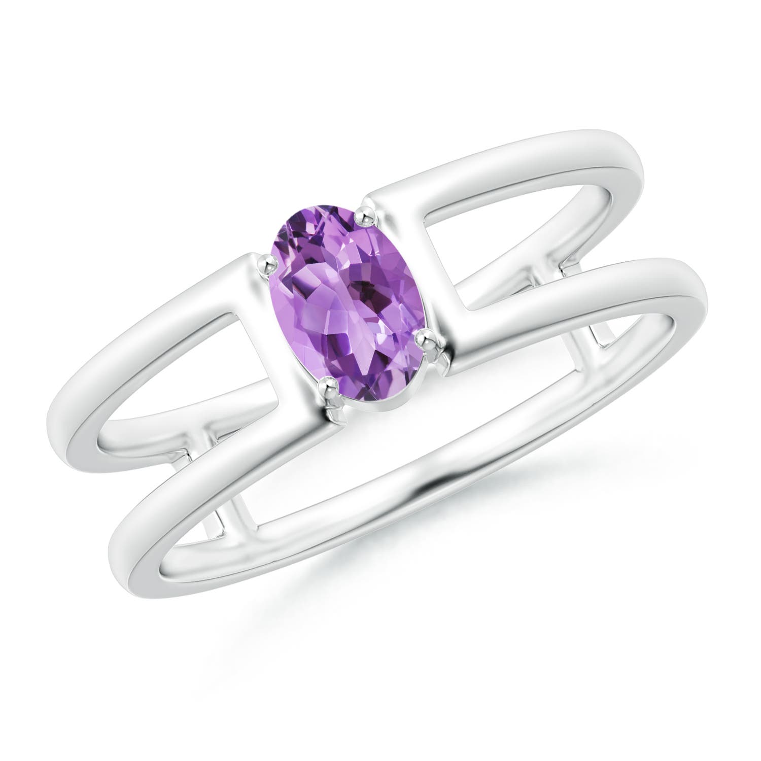 A - Amethyst / 0.4 CT / 14 KT White Gold