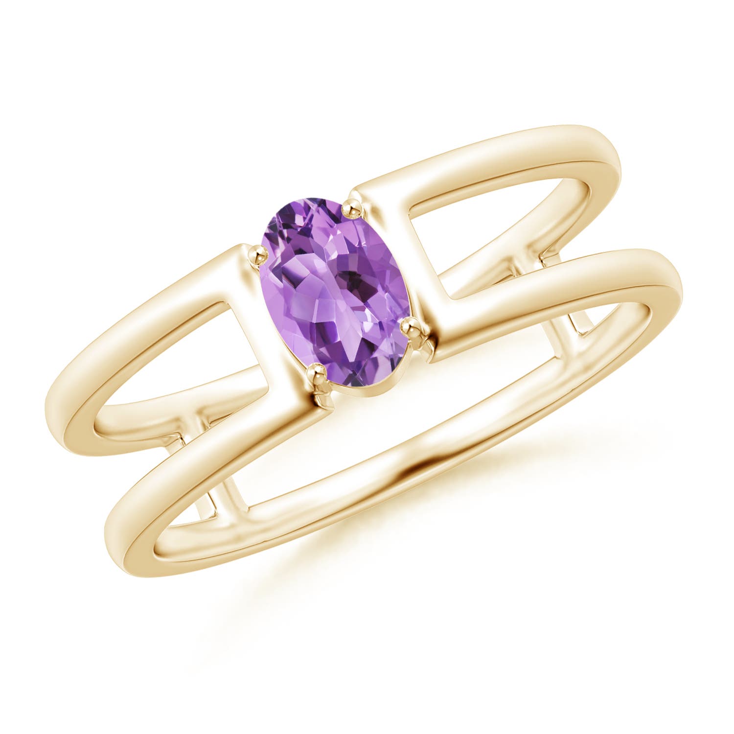 A - Amethyst / 0.4 CT / 14 KT Yellow Gold