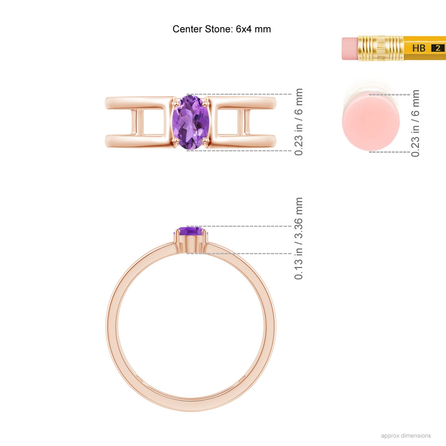 AA - Amethyst / 0.4 CT / 14 KT Rose Gold