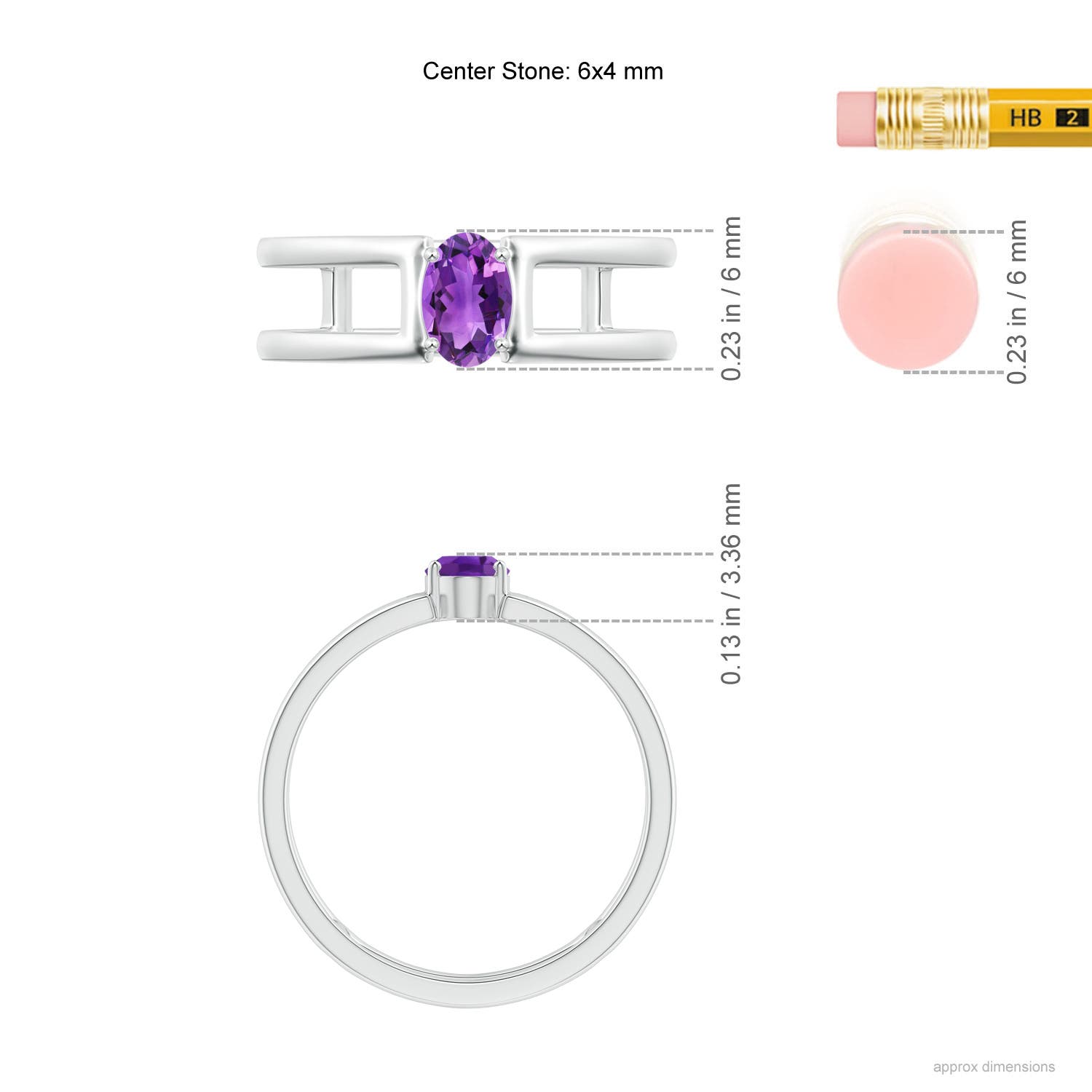 AAA - Amethyst / 0.4 CT / 14 KT White Gold