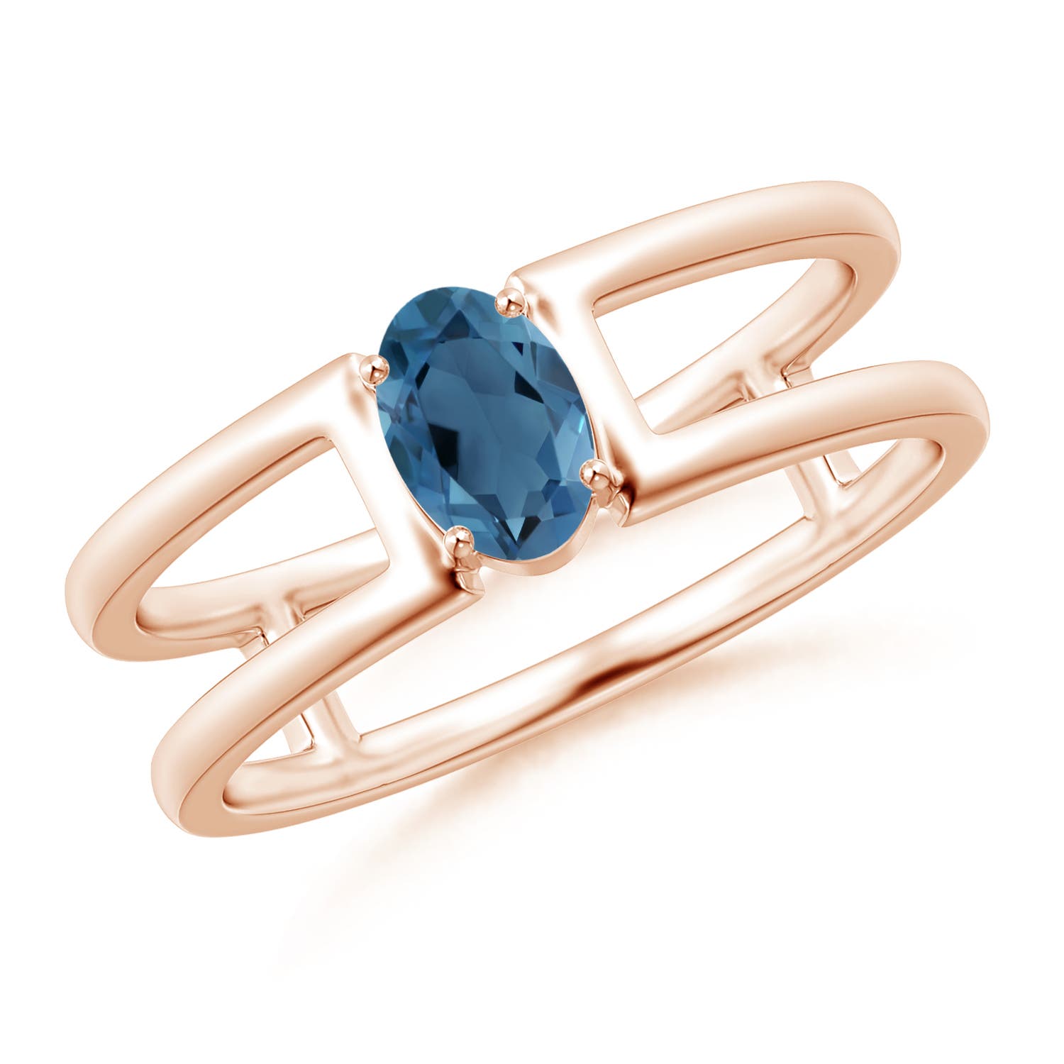 A - London Blue Topaz / 0.54 CT / 14 KT Rose Gold