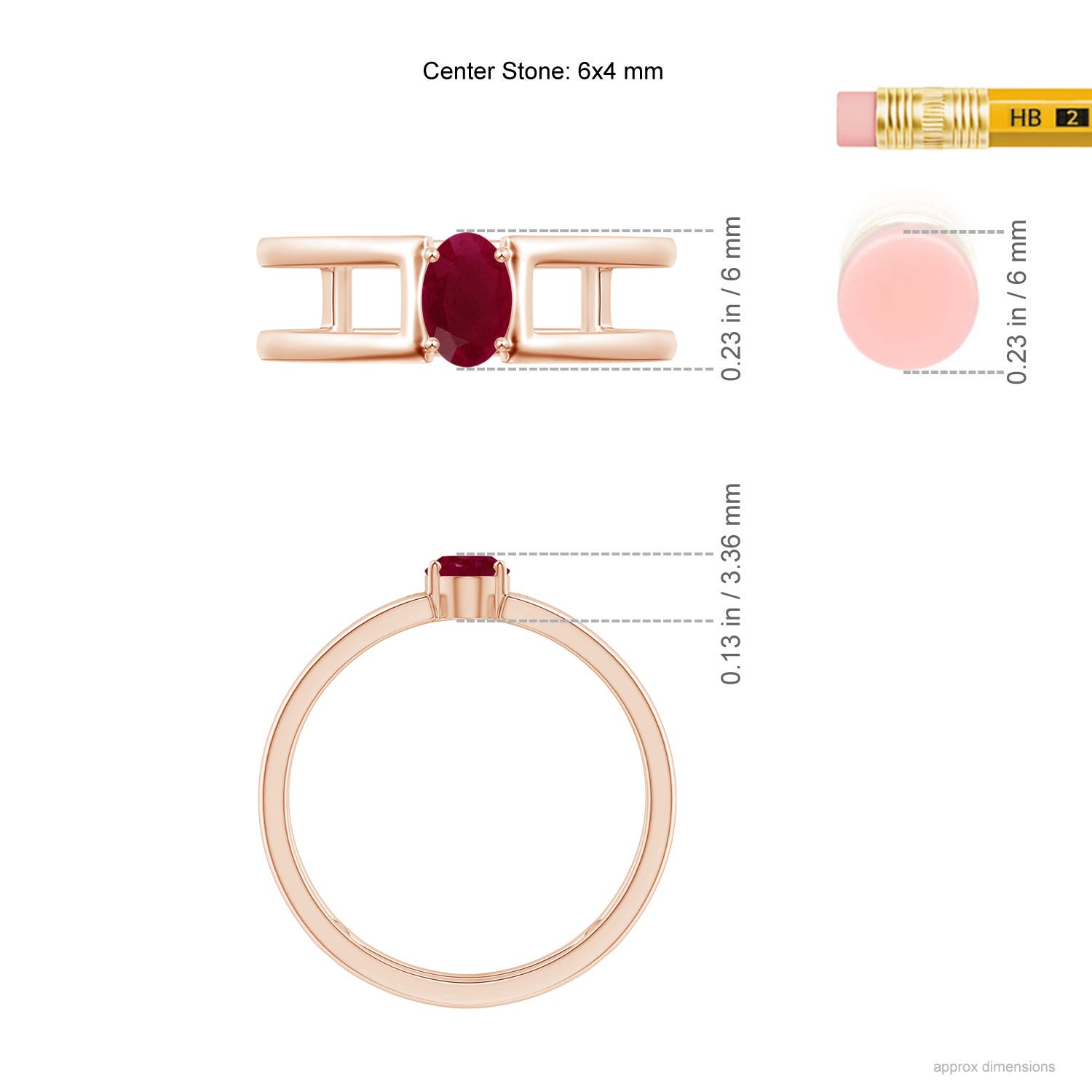 A - Ruby / 0.6 CT / 14 KT Rose Gold