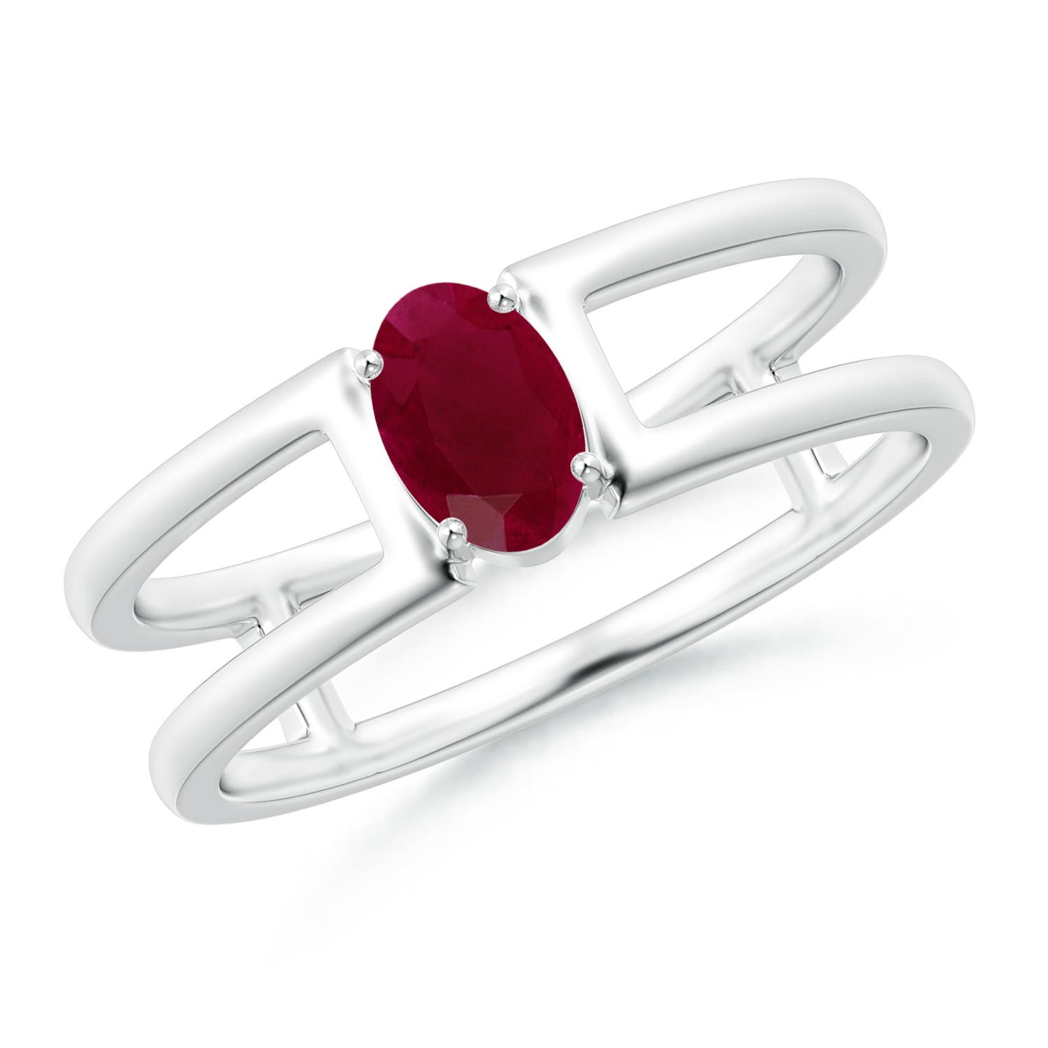 A - Ruby / 0.6 CT / 14 KT White Gold