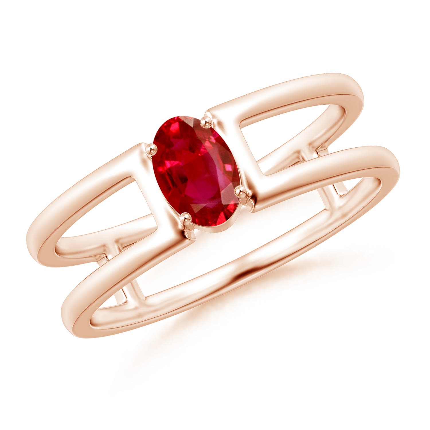 AAA - Ruby / 0.6 CT / 14 KT Rose Gold