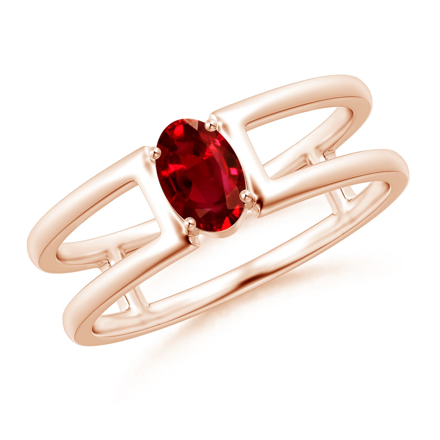 AAAA - Ruby / 0.6 CT / 14 KT Rose Gold