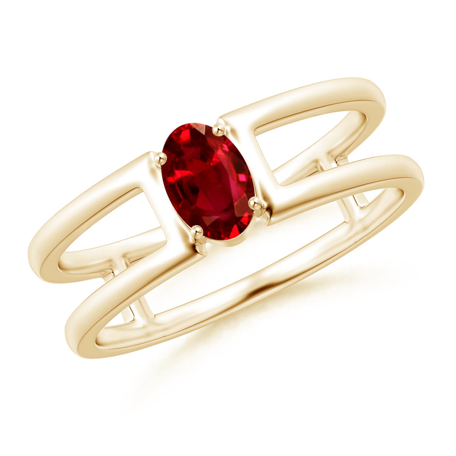 AAAA - Ruby / 0.6 CT / 14 KT Yellow Gold