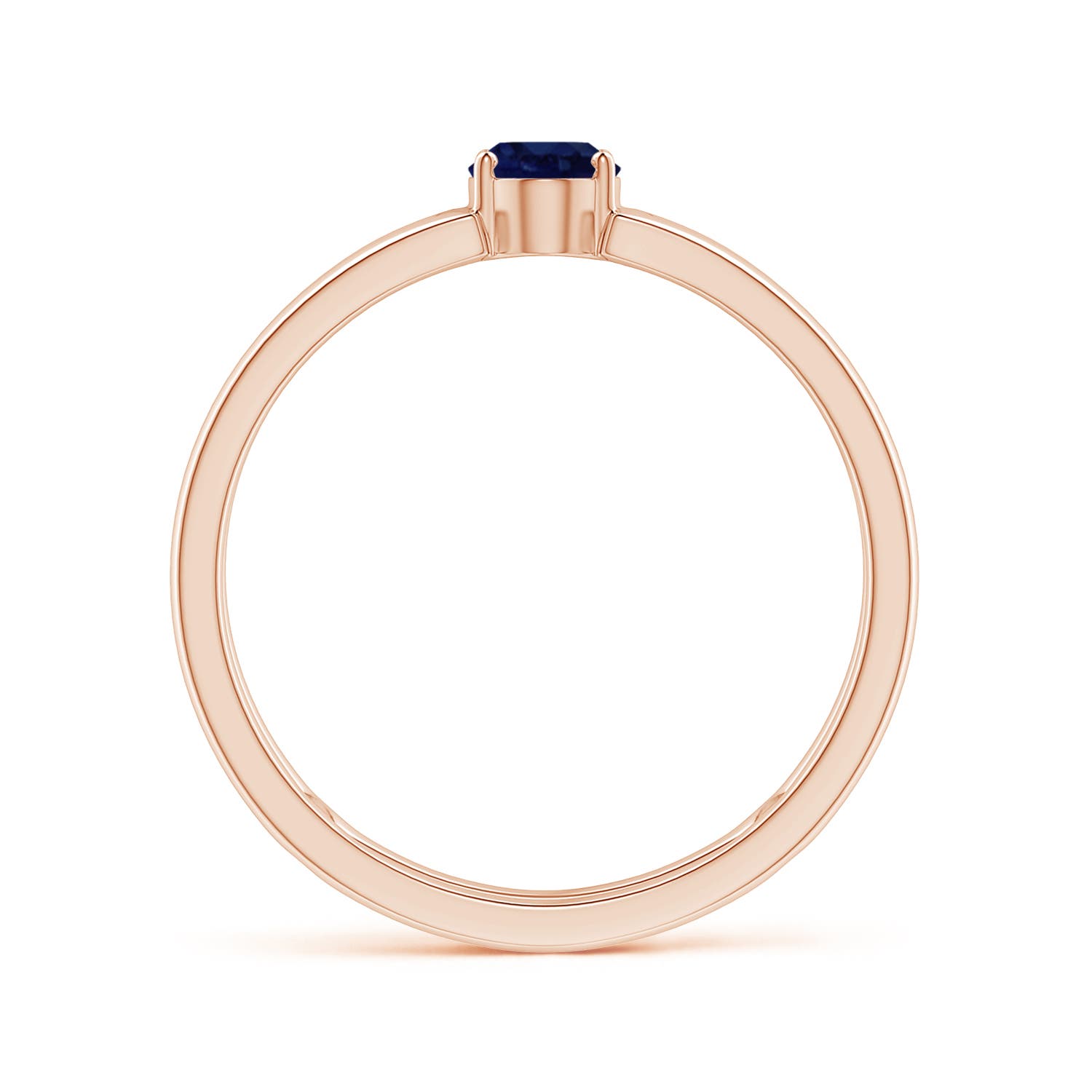 A - Blue Sapphire / 0.6 CT / 14 KT Rose Gold