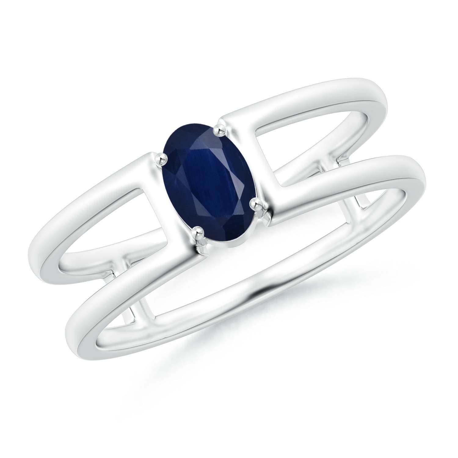 A - Blue Sapphire / 0.6 CT / 14 KT White Gold