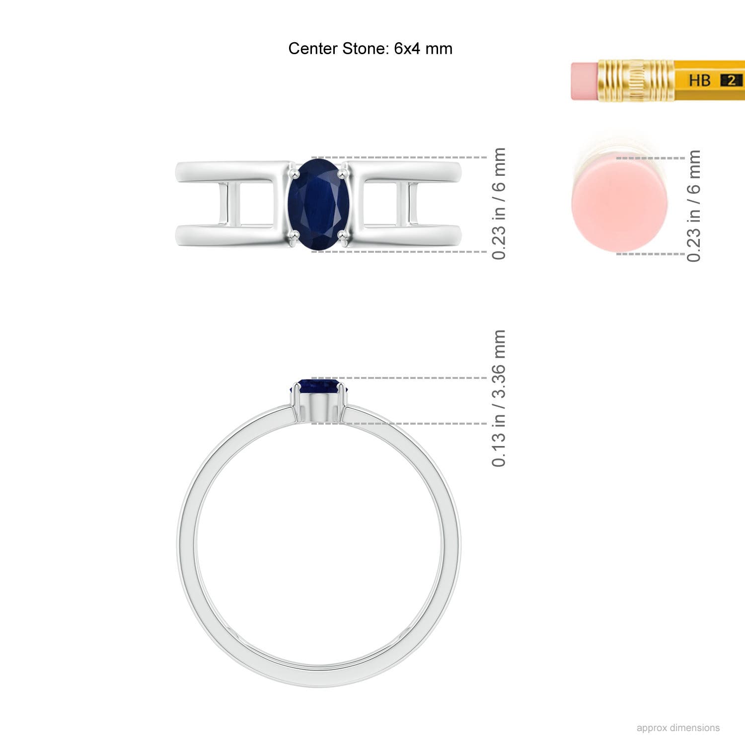 A - Blue Sapphire / 0.6 CT / 14 KT White Gold