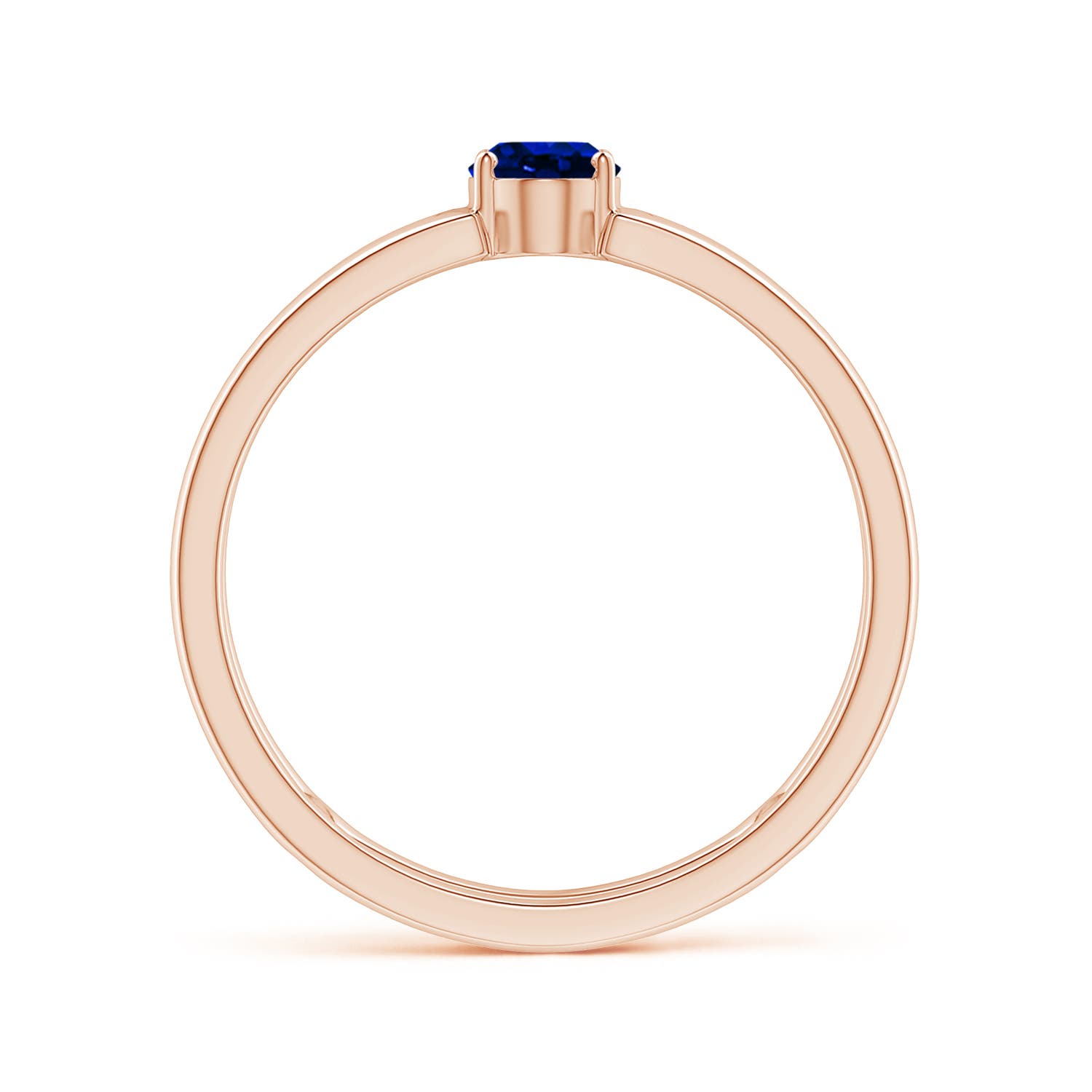 AAAA - Blue Sapphire / 0.6 CT / 14 KT Rose Gold