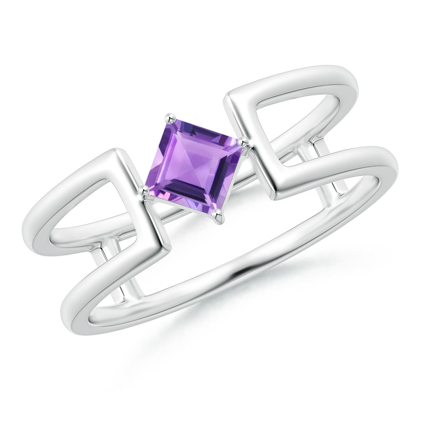 A - Amethyst / 0.33 CT / 14 KT White Gold