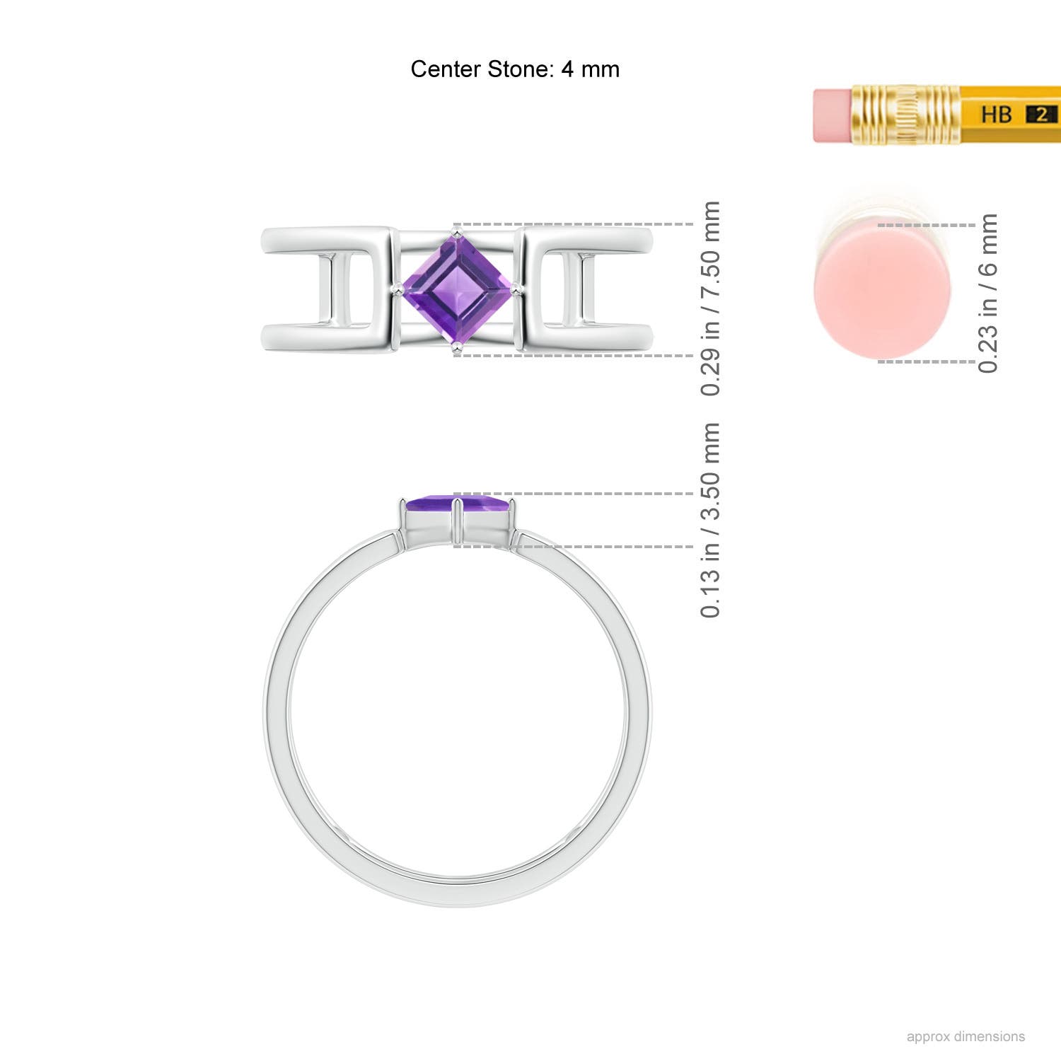 AA - Amethyst / 0.33 CT / 14 KT White Gold