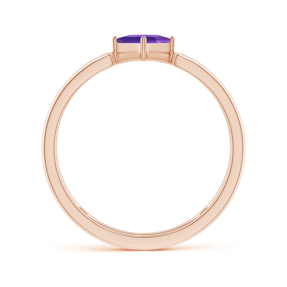 4mm AAA Square Amethyst Solitaire Parallel Split Shank Ring in Rose Gold side-1