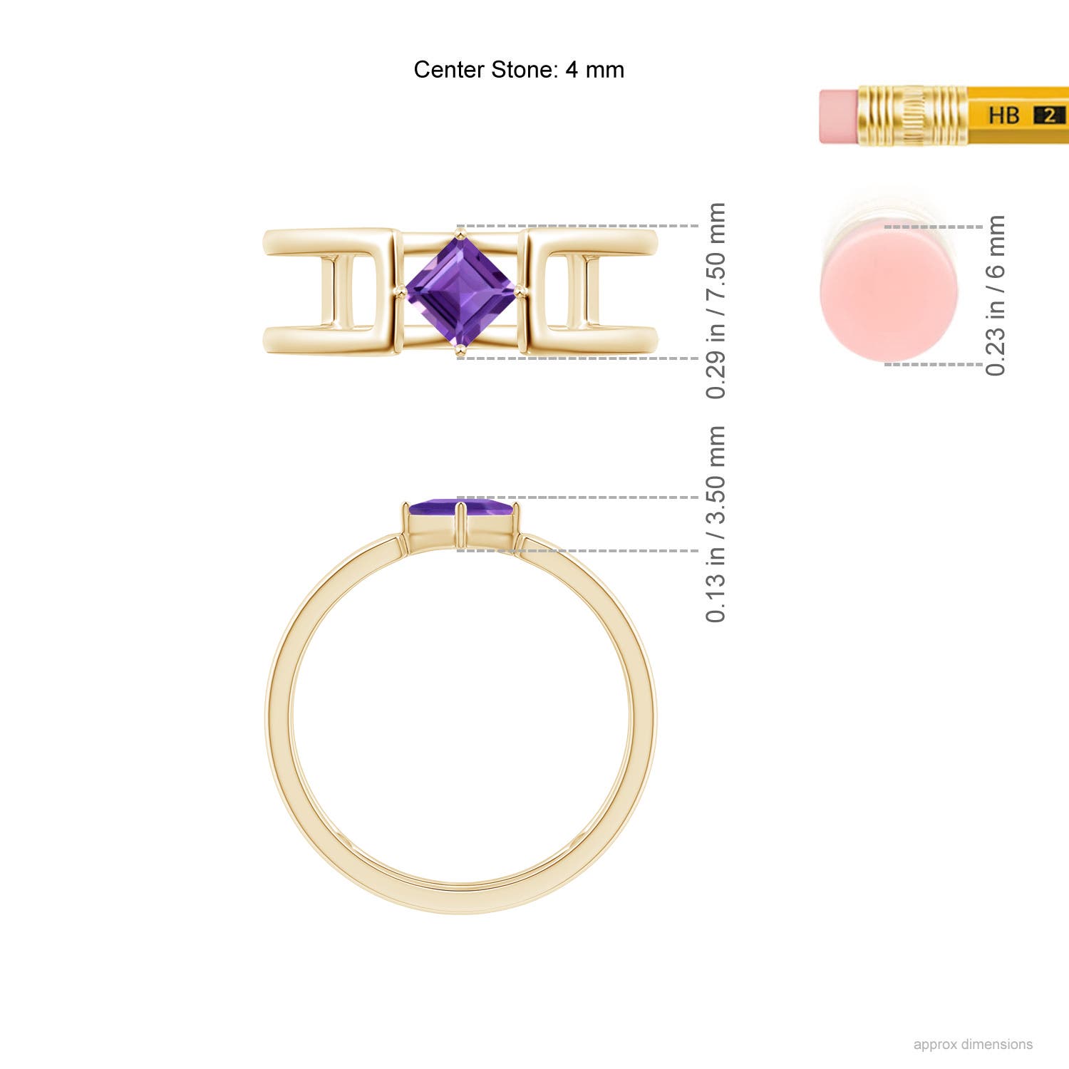 AAA - Amethyst / 0.33 CT / 14 KT Yellow Gold