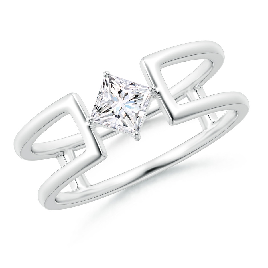 4mm GVS2 Princess Diamond Solitaire Parallel Split Shank Ring in P950 Platinum 