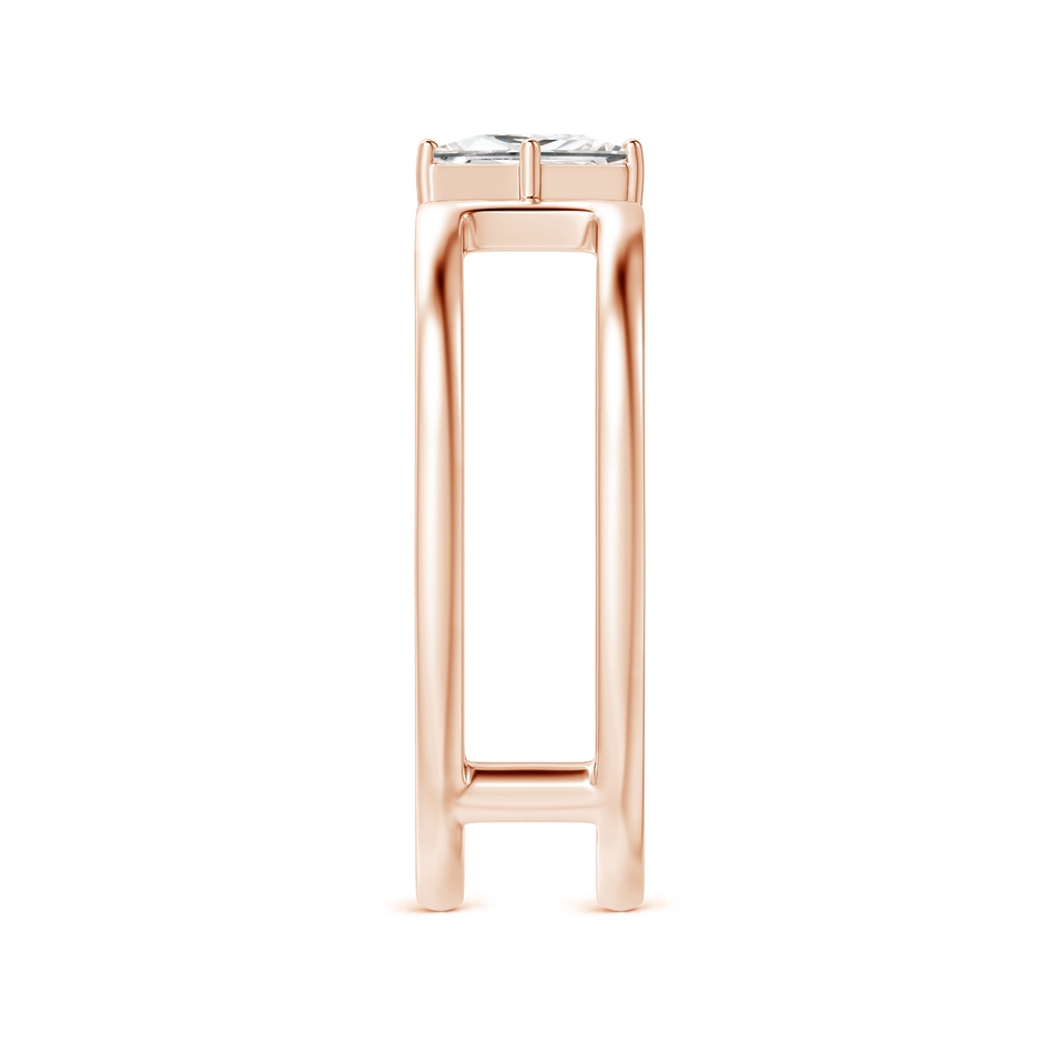 4mm GVS2 Princess Diamond Solitaire Parallel Split Shank Ring in Rose Gold side-2