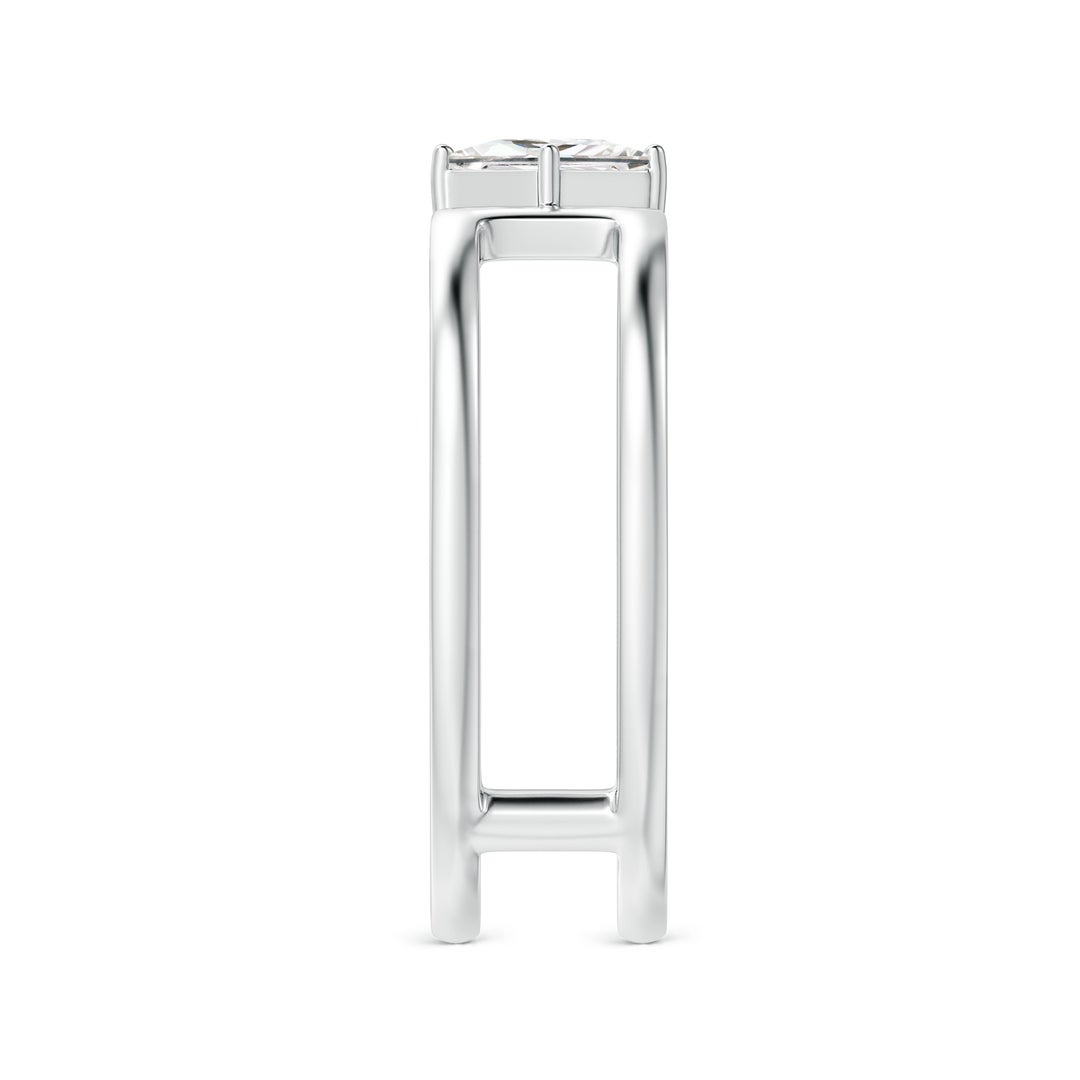 Princess Diamond Solitaire Parallel Split Shank Ring