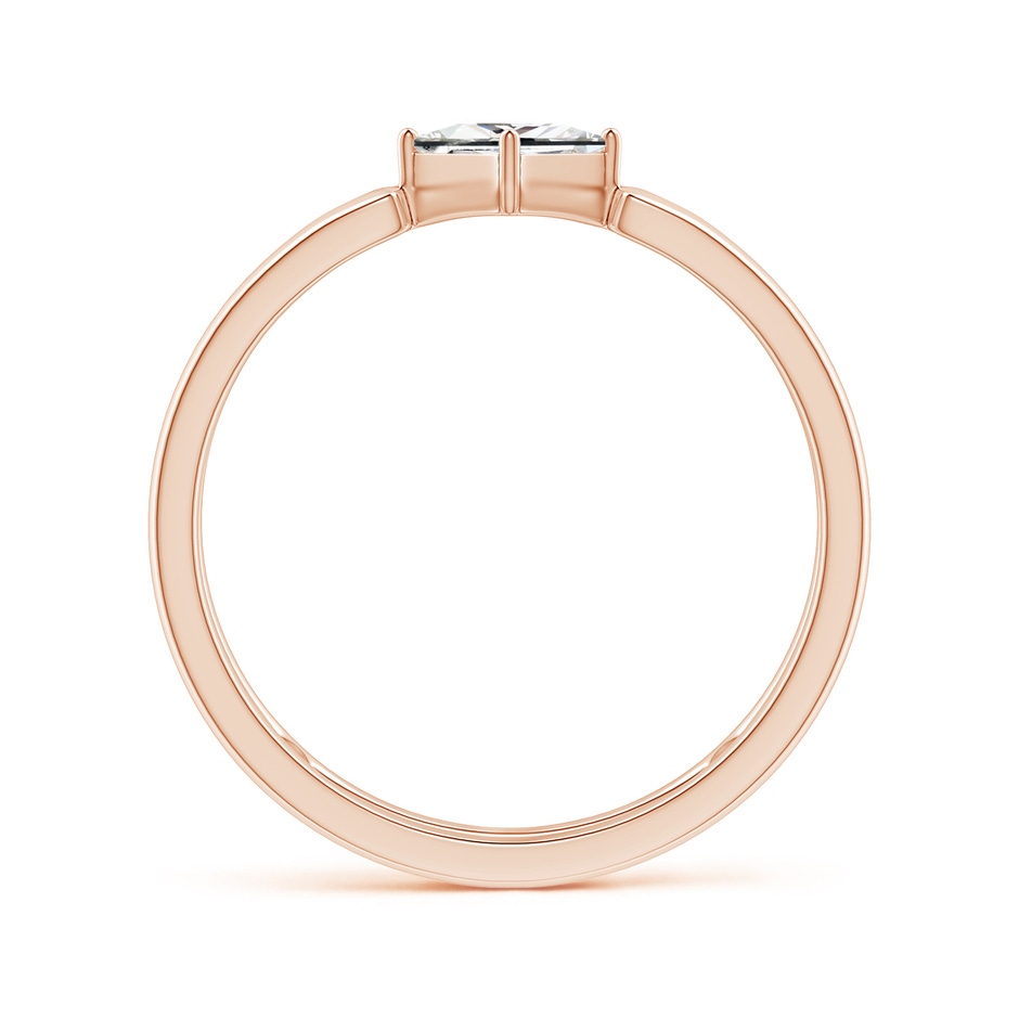 4mm IJI1I2 Princess Diamond Solitaire Parallel Split Shank Ring in Rose Gold side-1