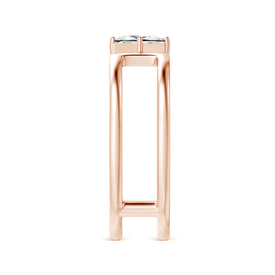 4mm IJI1I2 Princess Diamond Solitaire Parallel Split Shank Ring in Rose Gold side-2
