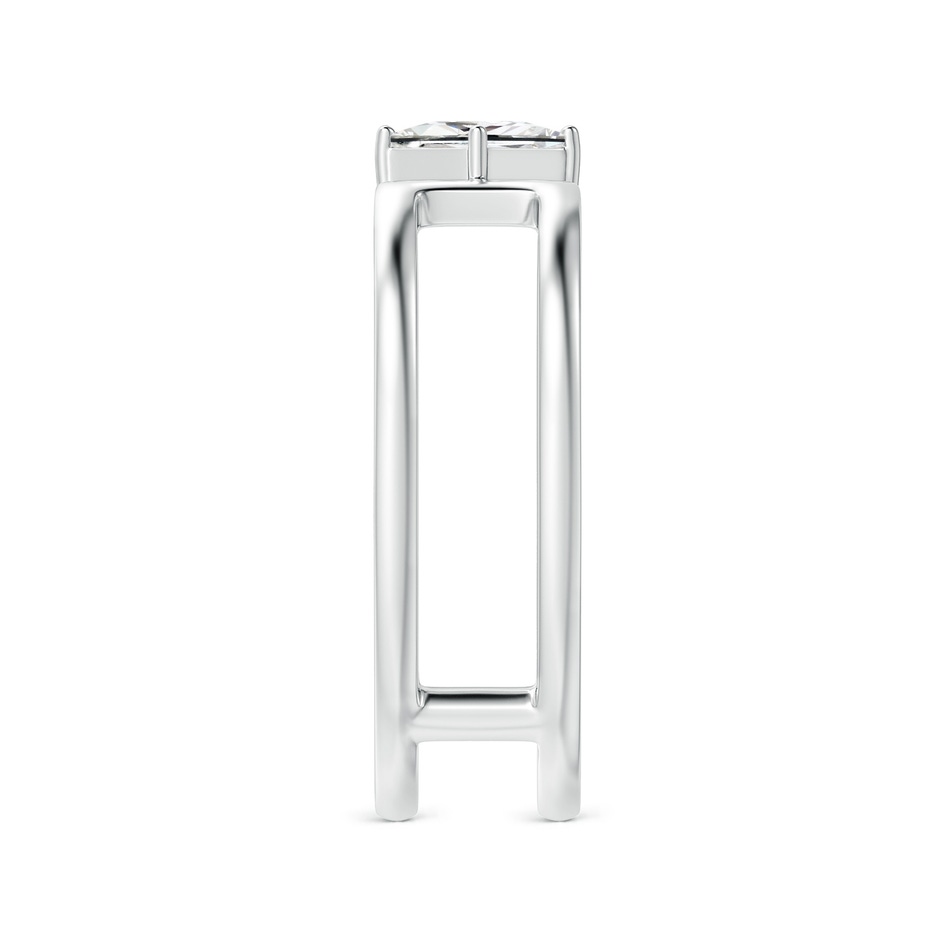 4mm IJI1I2 Princess Diamond Solitaire Parallel Split Shank Ring in White Gold side-2