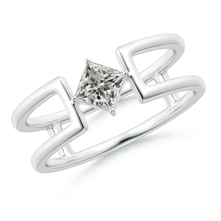 4mm KI3 Princess Diamond Solitaire Parallel Split Shank Ring in White Gold 