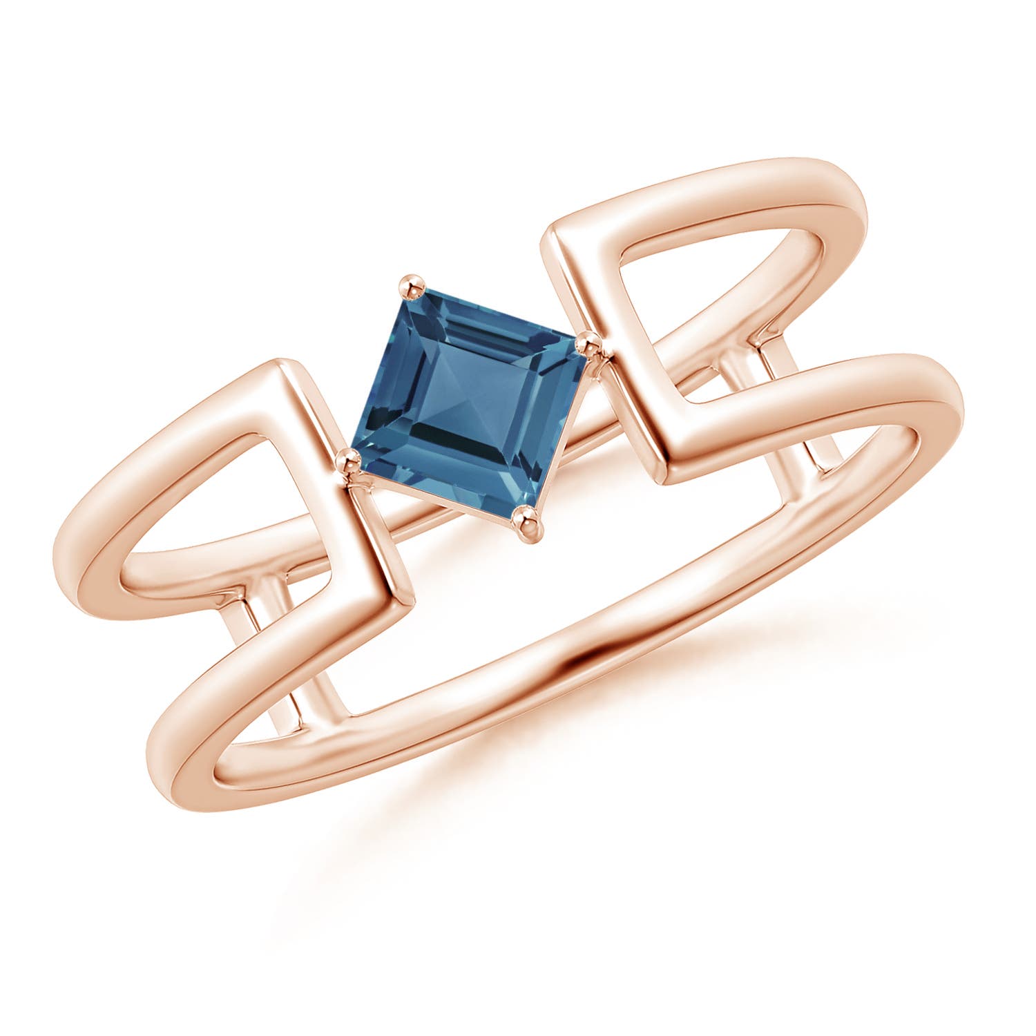 A - London Blue Topaz / 0.44 CT / 14 KT Rose Gold