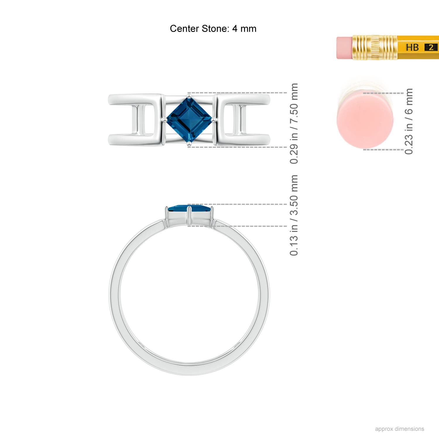 AAA - London Blue Topaz / 0.44 CT / 14 KT White Gold