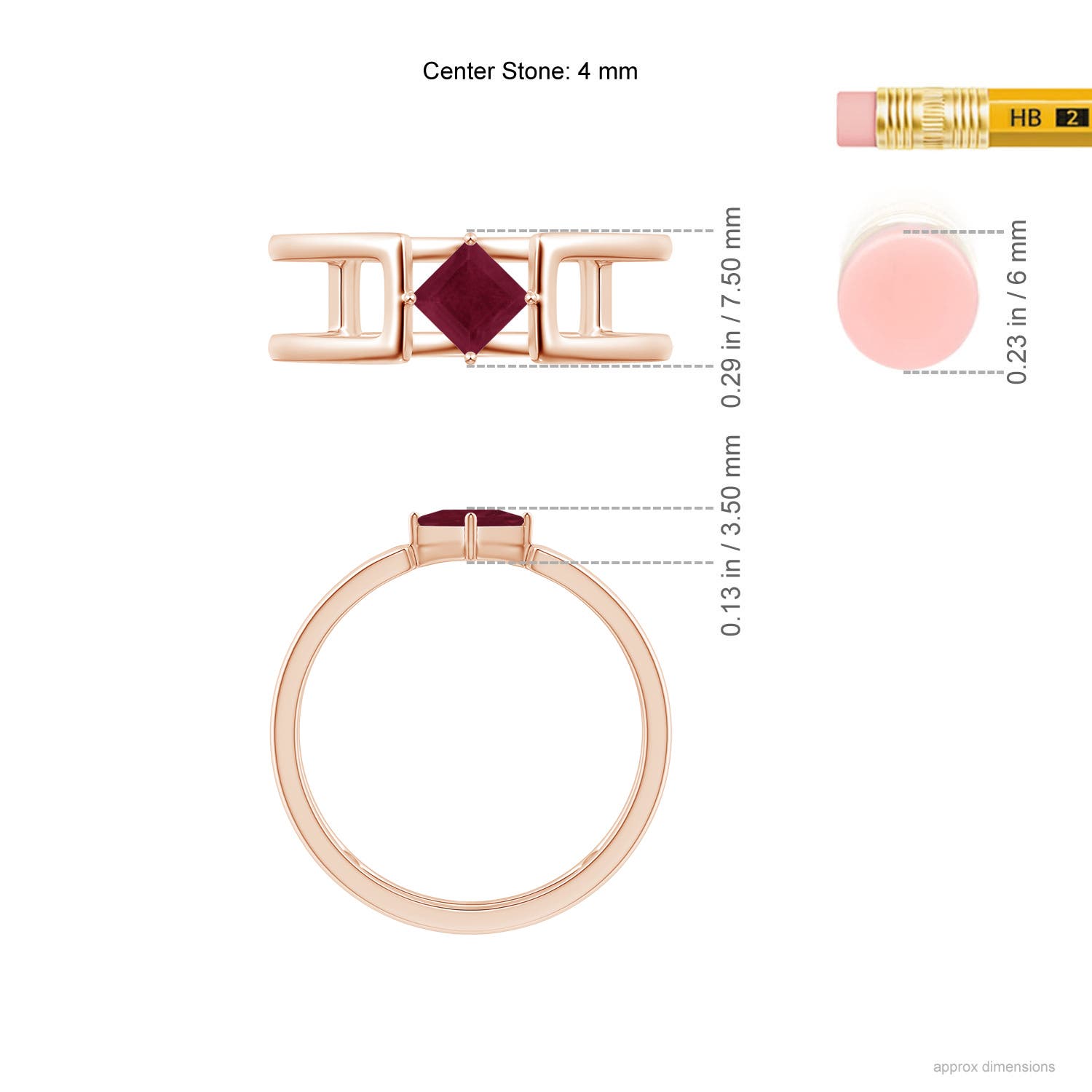 A - Ruby / 0.4 CT / 14 KT Rose Gold