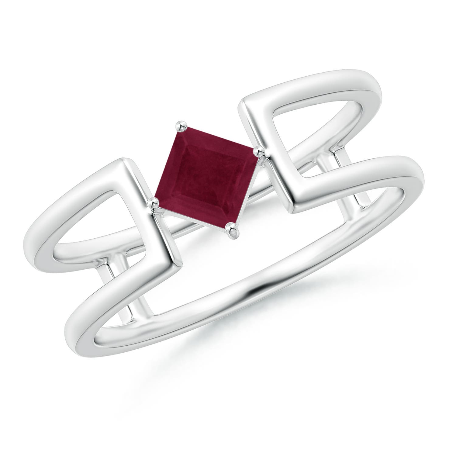 A - Ruby / 0.4 CT / 14 KT White Gold