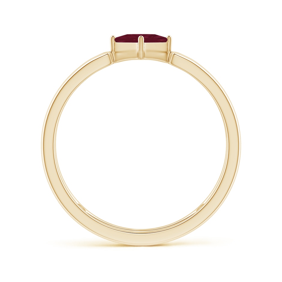 4mm A Square Ruby Solitaire Parallel Split Shank Ring in Yellow Gold side-1