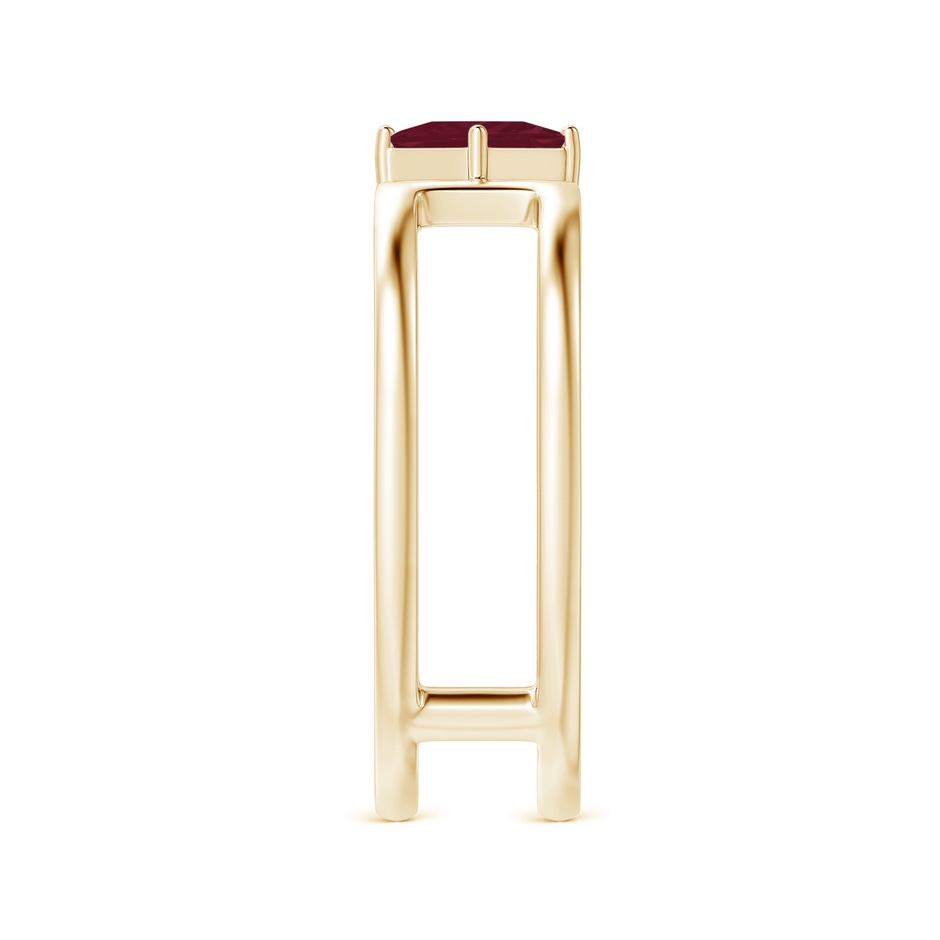 4mm A Square Ruby Solitaire Parallel Split Shank Ring in Yellow Gold side-2