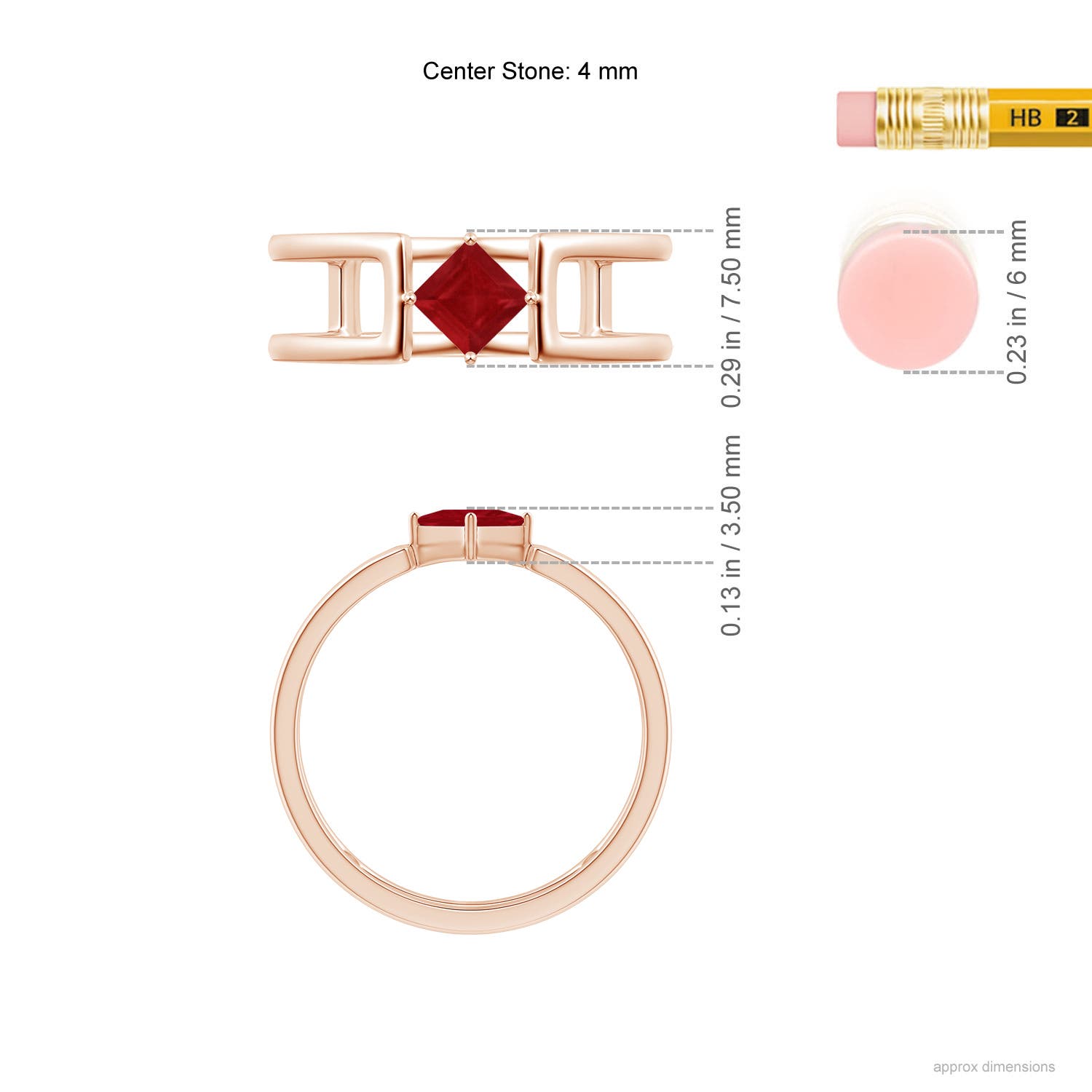 AA - Ruby / 0.4 CT / 14 KT Rose Gold