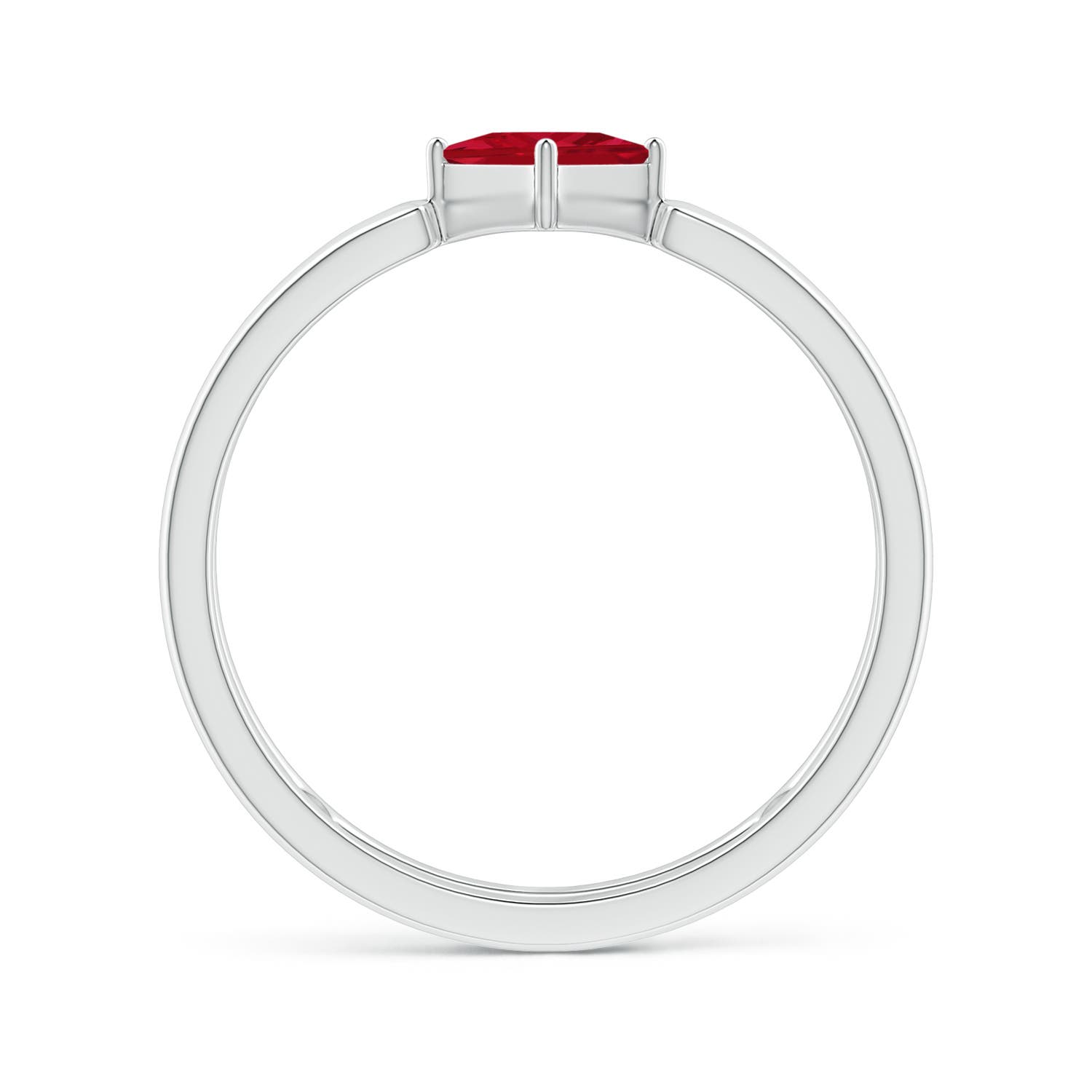 AAA - Ruby / 0.4 CT / 14 KT White Gold