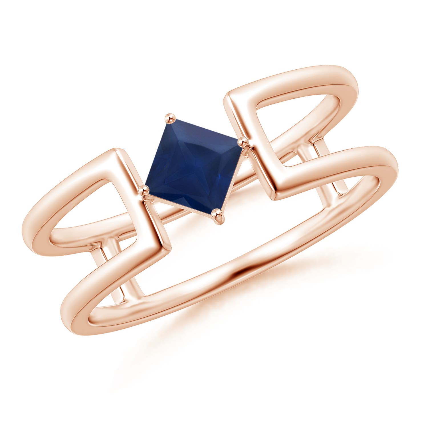 A - Blue Sapphire / 0.4 CT / 14 KT Rose Gold