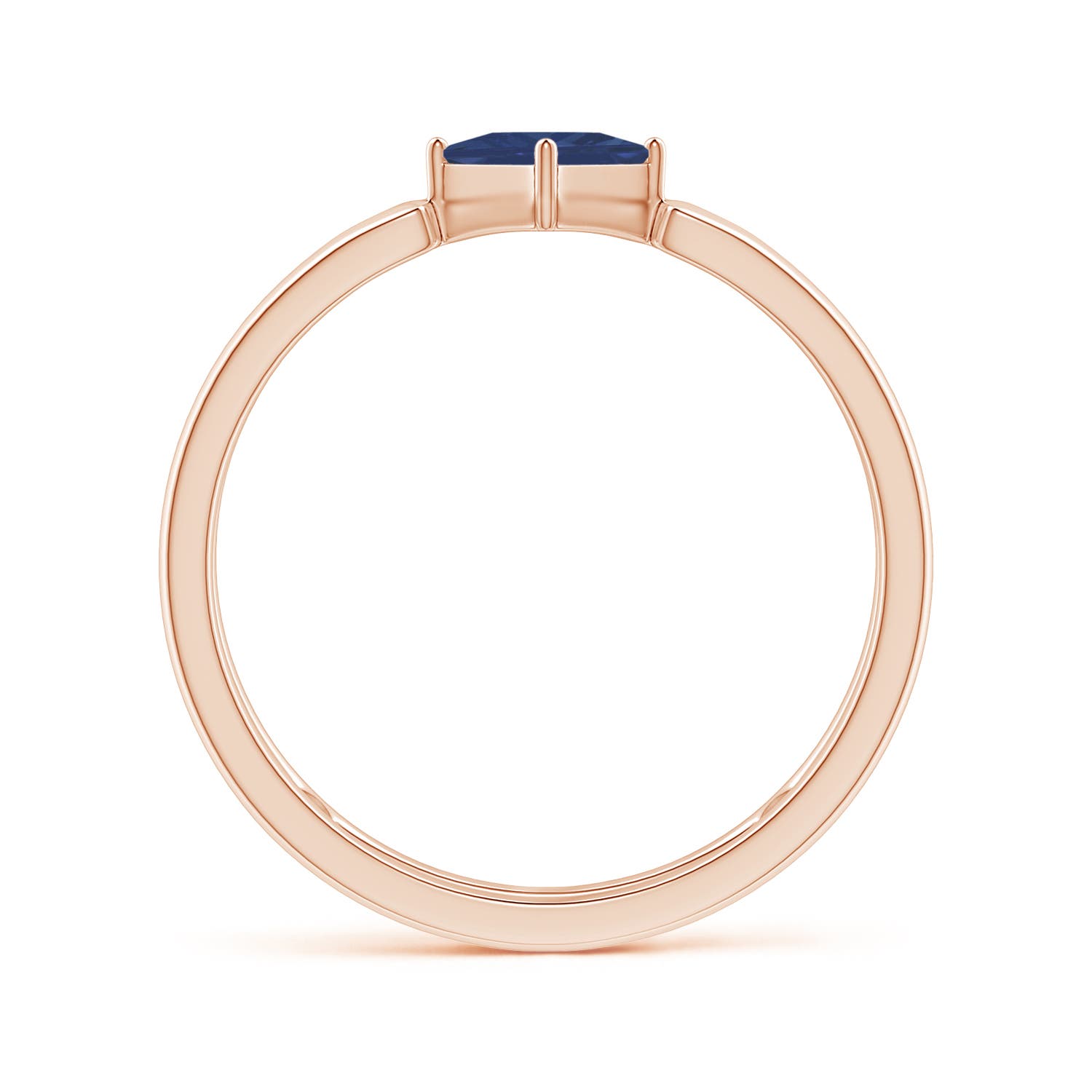 A - Blue Sapphire / 0.4 CT / 14 KT Rose Gold