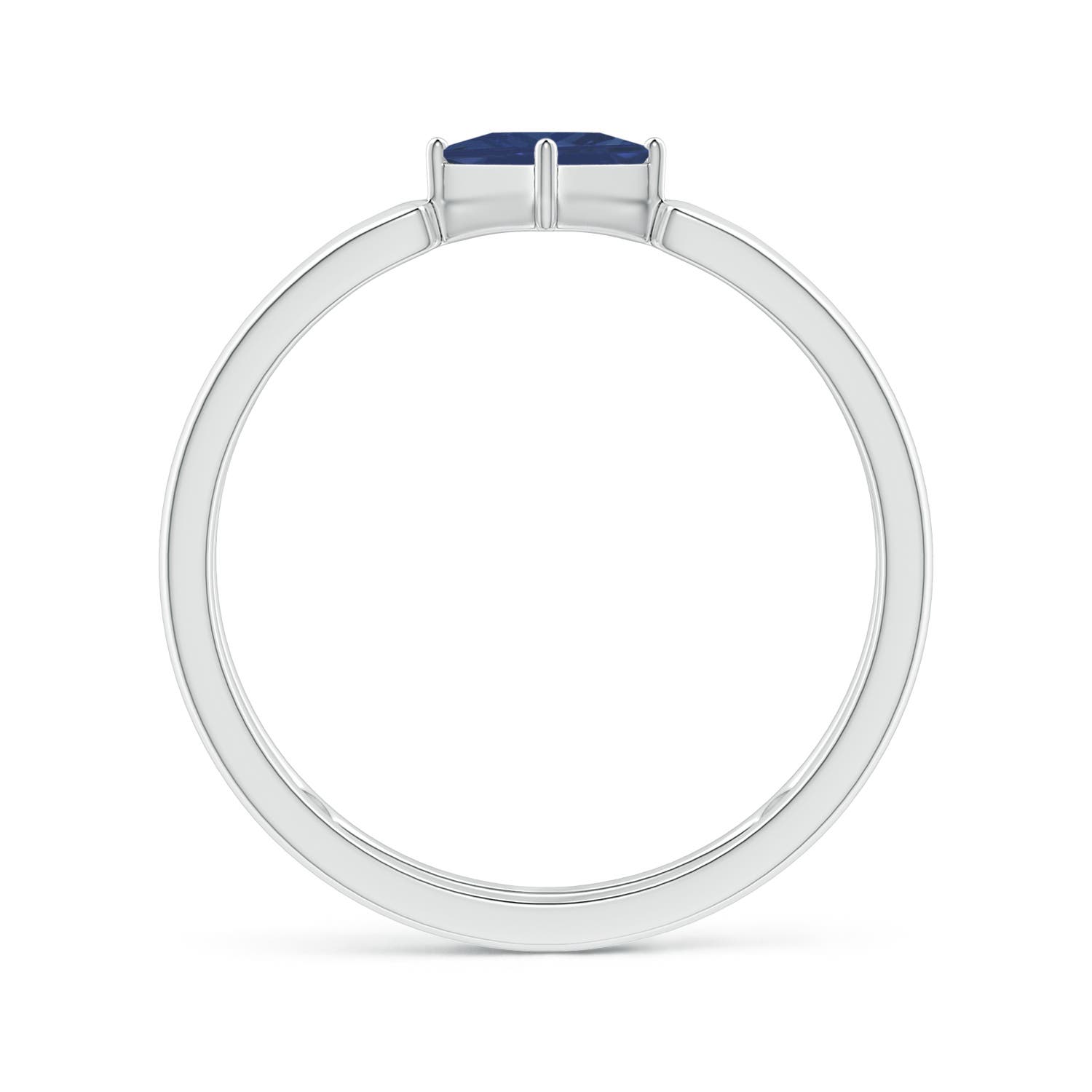 A - Blue Sapphire / 0.4 CT / 14 KT White Gold