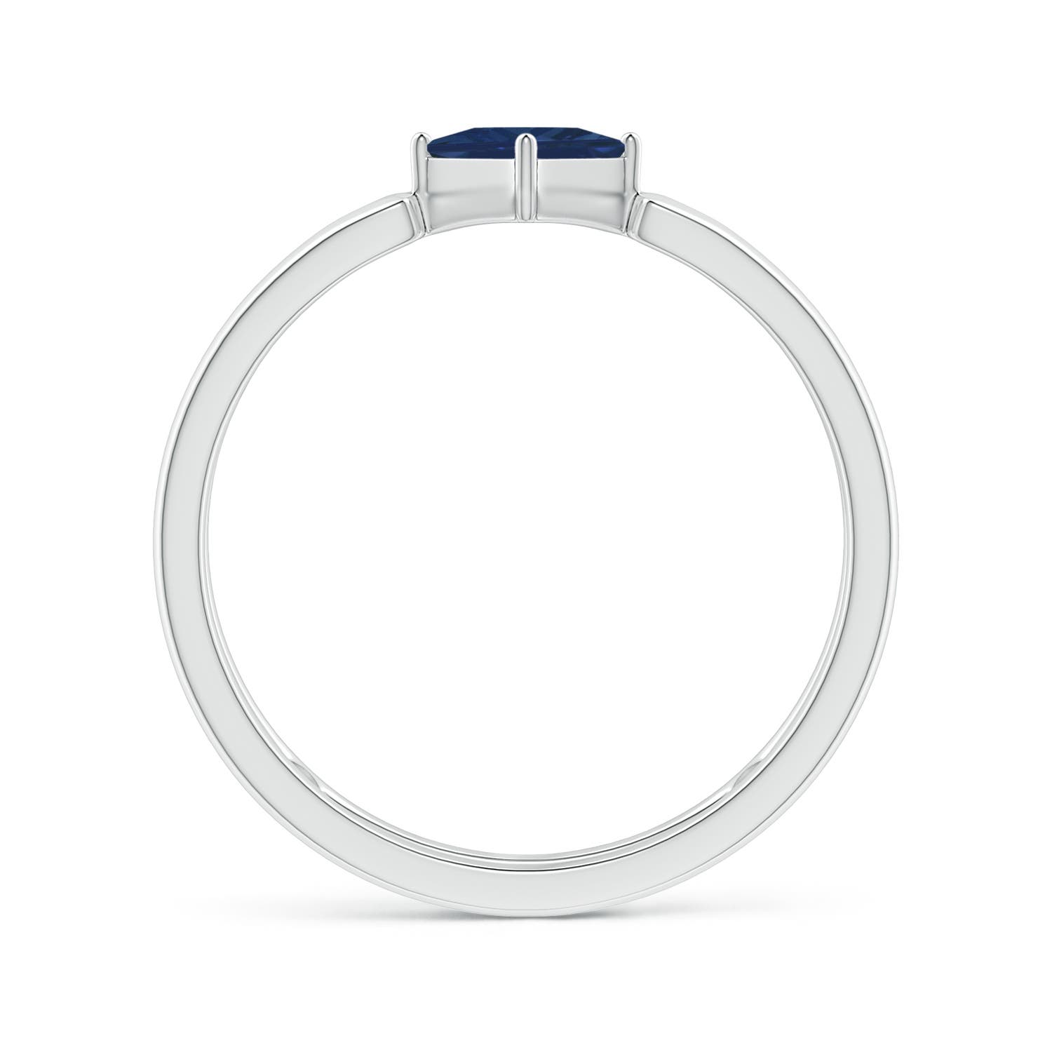 AA - Blue Sapphire / 0.4 CT / 14 KT White Gold