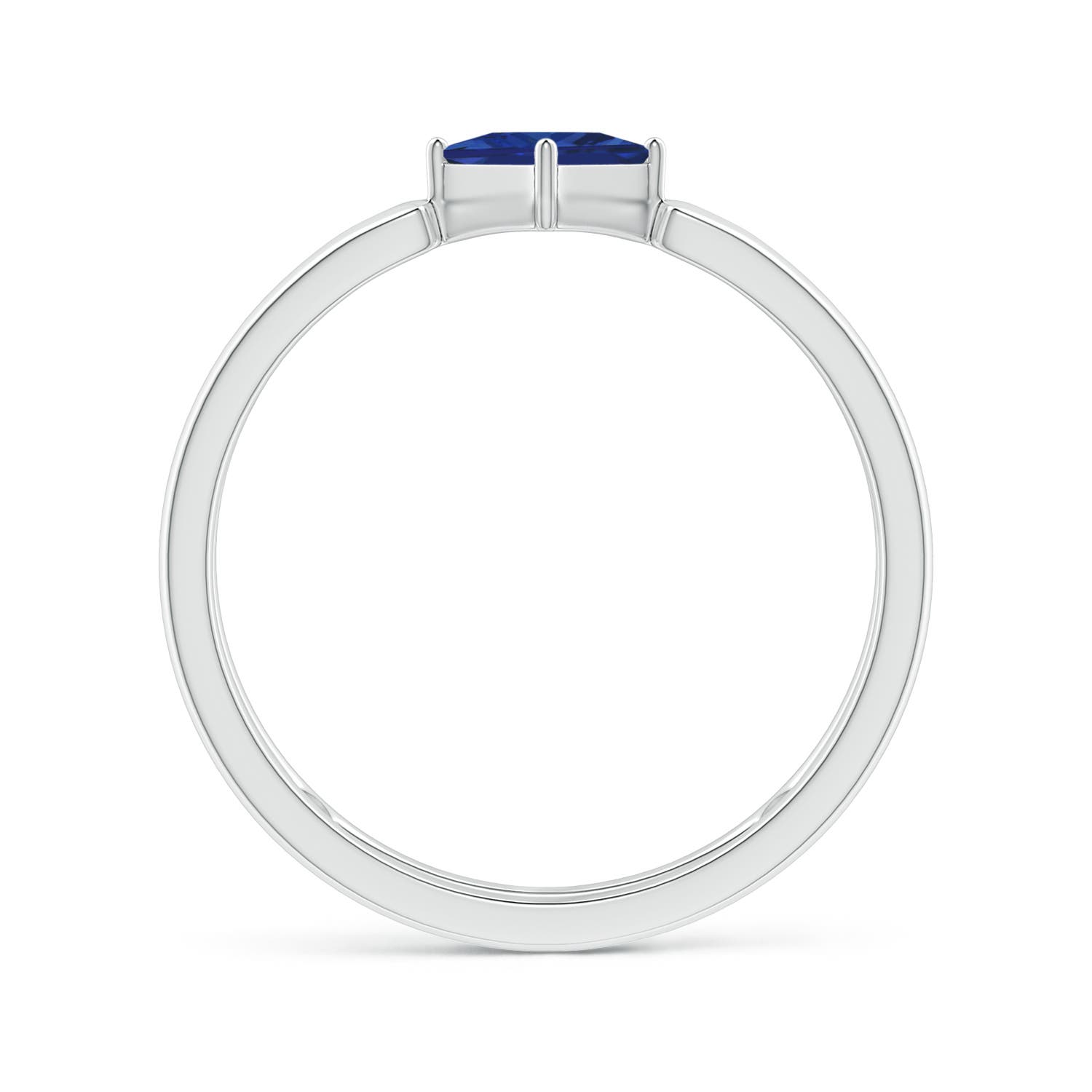 AAA - Blue Sapphire / 0.4 CT / 14 KT White Gold