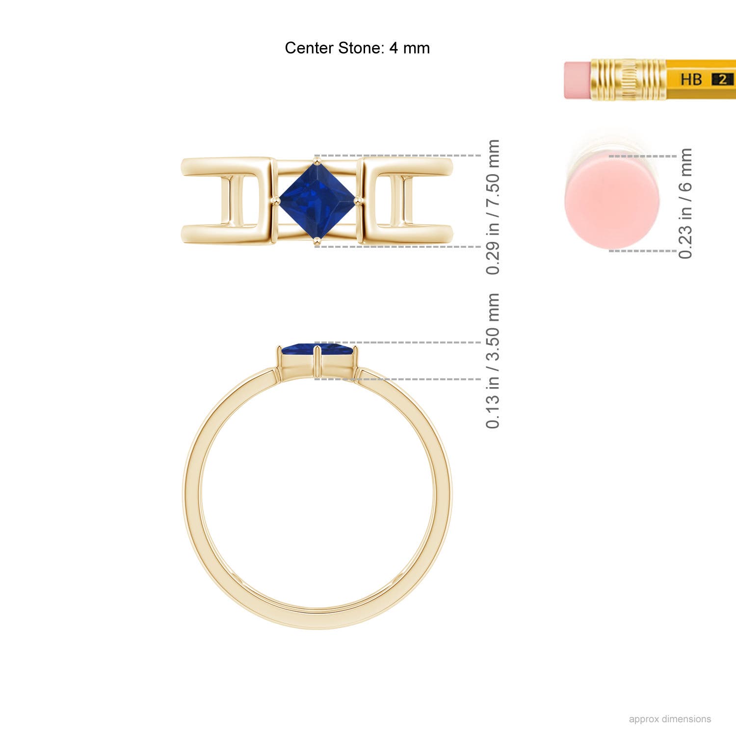 AAA - Blue Sapphire / 0.4 CT / 14 KT Yellow Gold