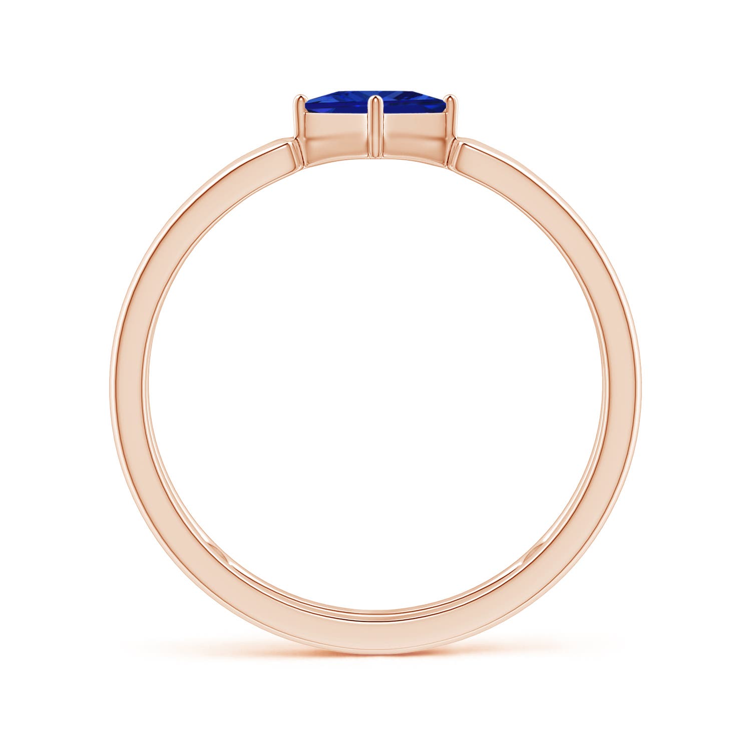 AAAA - Blue Sapphire / 0.4 CT / 14 KT Rose Gold