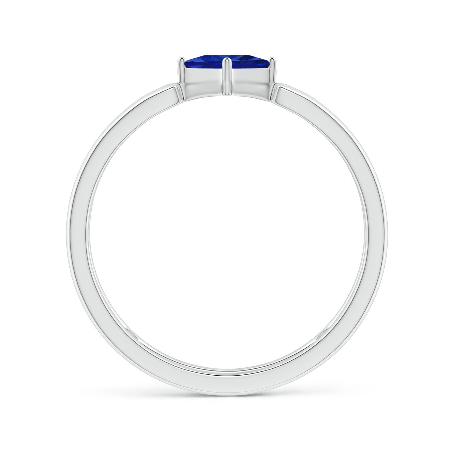 AAAA - Blue Sapphire / 0.4 CT / 14 KT White Gold